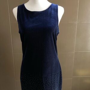Timing Midnight Blue Sleeveless Midi Dress